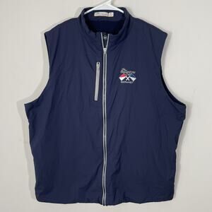 Peter Millar Featherweight Full Zip Golf Vest Mens XL Navy Blue Crown Sport